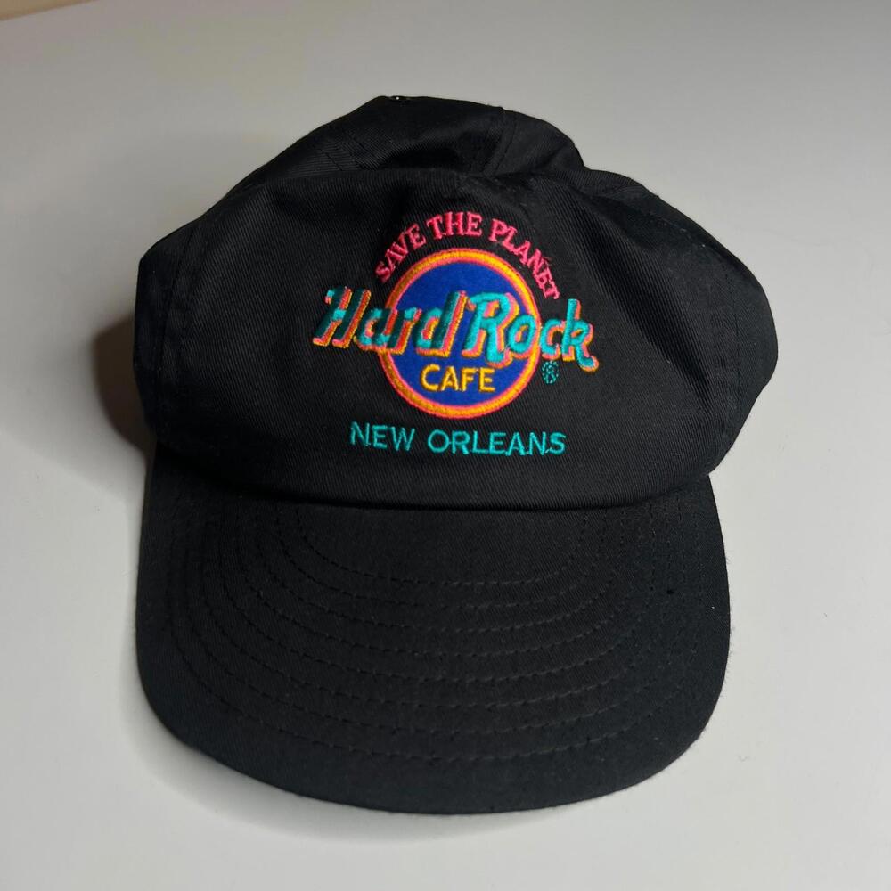 Vintage Hard Rock Cafe New Orleans‎ Hat Save the Planet Black Made in USA